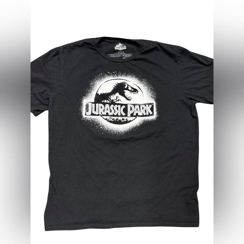 Jurassic Park T-Shirt Black Graphic Tee Universal Studios‎ Mad Engine Size Large